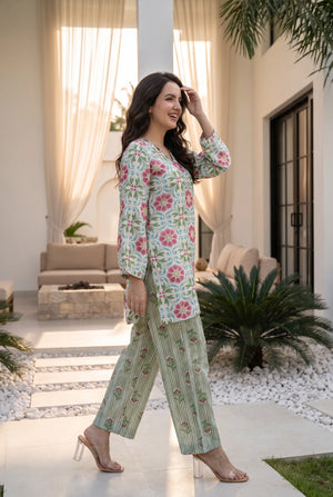 Mint Meadow Printed Co-Ord Set