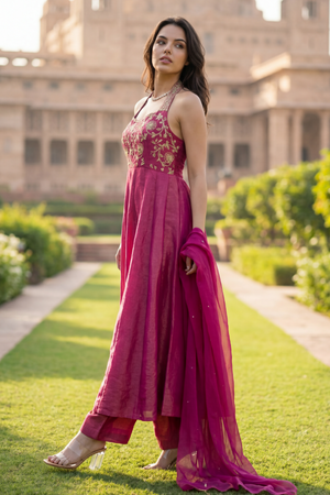 Vintage Blush Anarkali Set