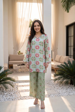 Mint Meadow Printed Co-Ord Set