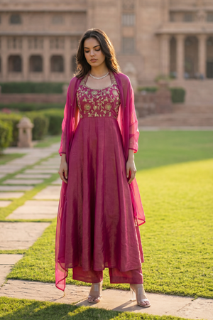 Vintage Blush Anarkali Set