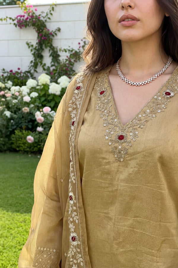 Golden Shimmer Suit Set