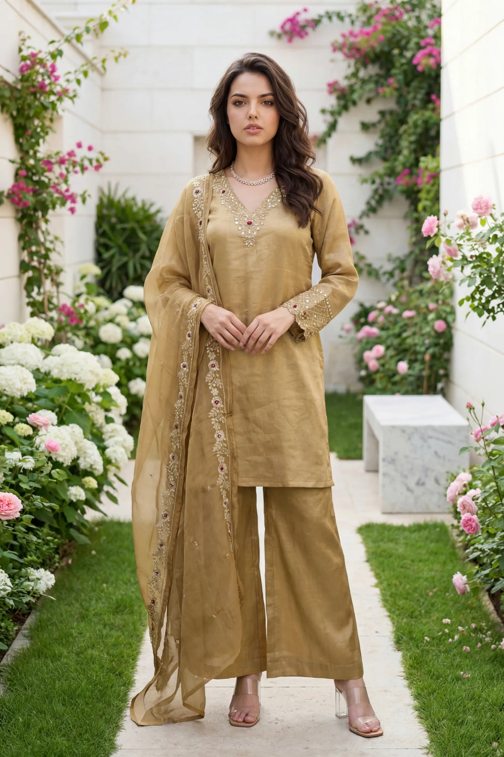 Golden Shimmer Suit Set