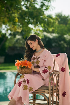 Rosé Bloom Embroidered Suit Set