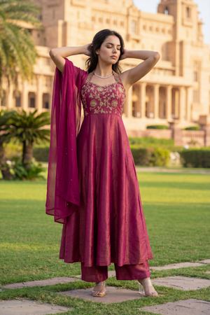 Vintage Blush Anarkali Set