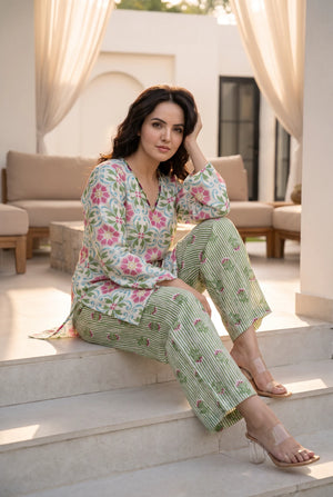 Mint Meadow Printed Co-Ord Set
