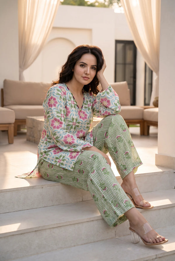 Mint Meadow Printed Co-Ord Set