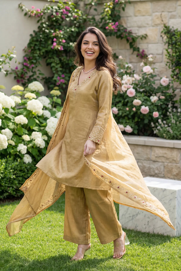 Golden Shimmer Suit Set