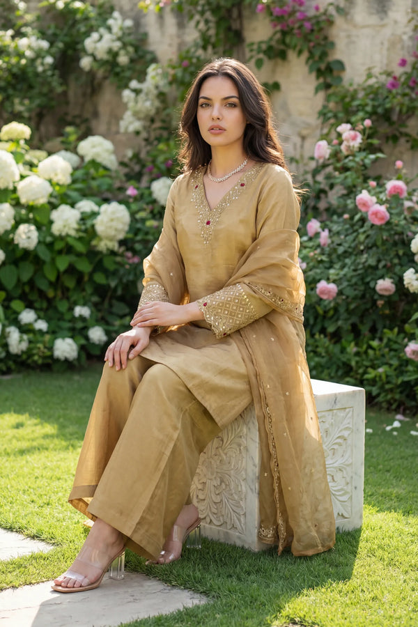 Golden Shimmer Suit Set