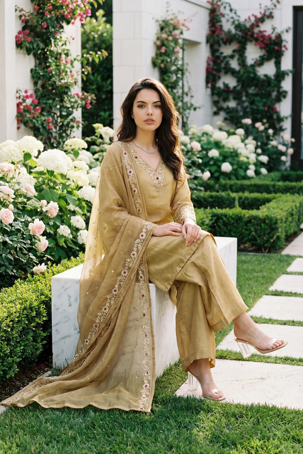 Golden Shimmer Suit Set