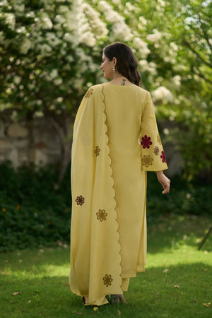 Sunflower Bloom Embroidered Suit Set