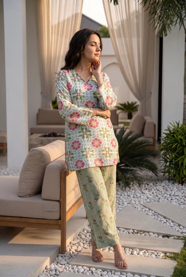 Mint Meadow Printed Co-Ord Set
