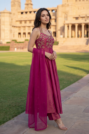 Vintage Blush Anarkali Set
