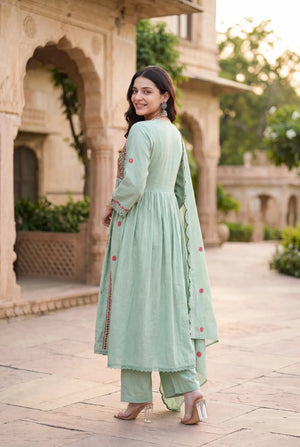 Mint Embroidered Suit Set