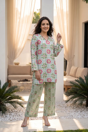 Mint Meadow Printed Co-Ord Set