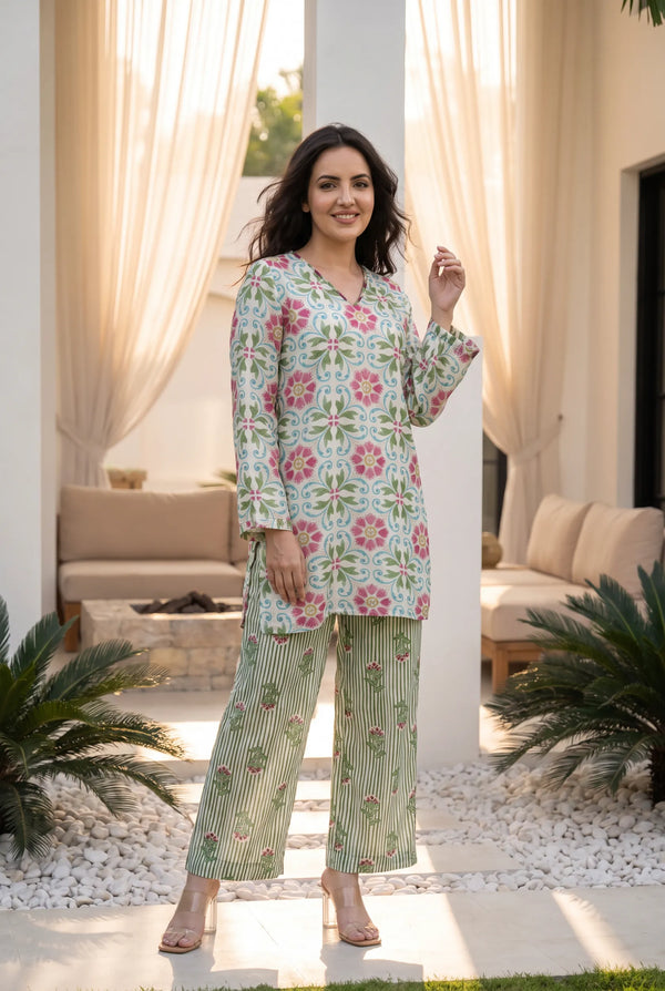Mint Meadow Printed Co-Ord Set
