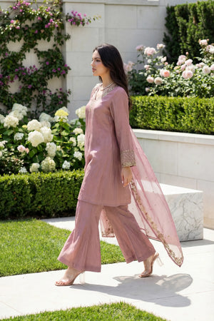 Rosé Aura Shimmer Suit Set