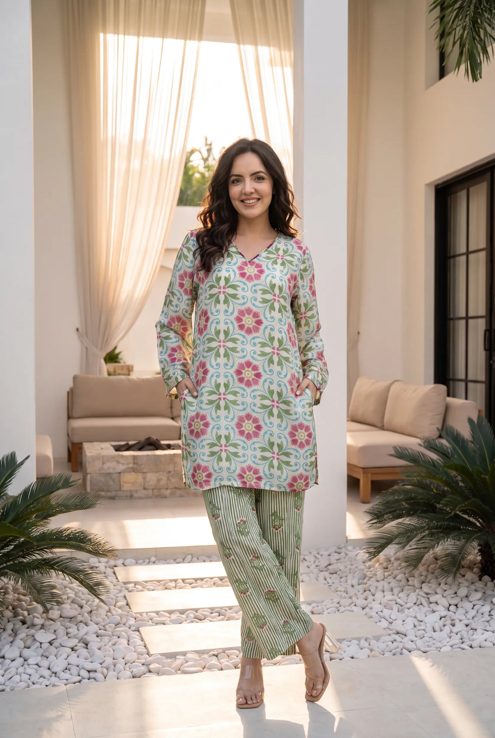 Mint Meadow Printed Co-Ord Set