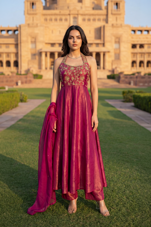 Vintage Blush Anarkali Set