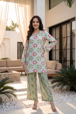 Mint Meadow Printed Co-Ord Set