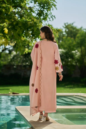 Rosé Bloom Embroidered Suit Set