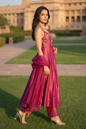 Vintage Blush Anarkali Set