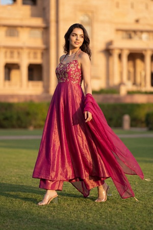 Vintage Blush Anarkali Set