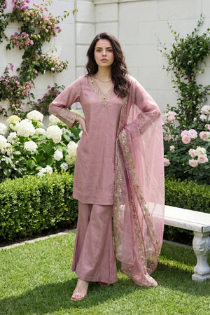 Rosé Aura Shimmer Suit Set
