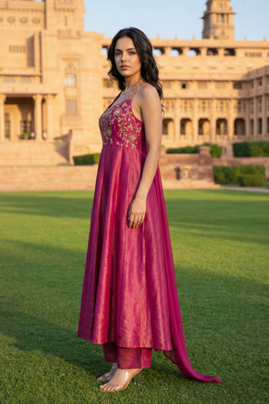Vintage Blush Anarkali Set