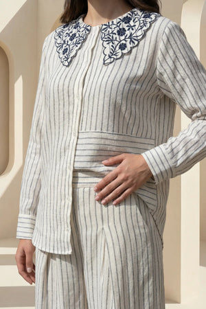 Ivory Linea Embroidered Co-ord Set