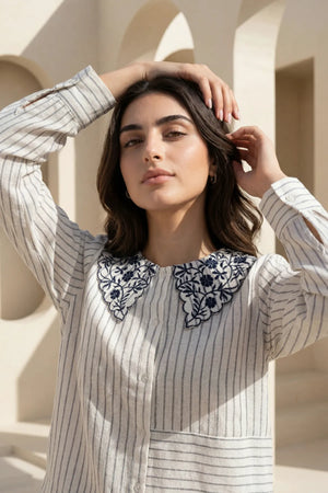 Ivory Linea Embroidered Co-ord Set