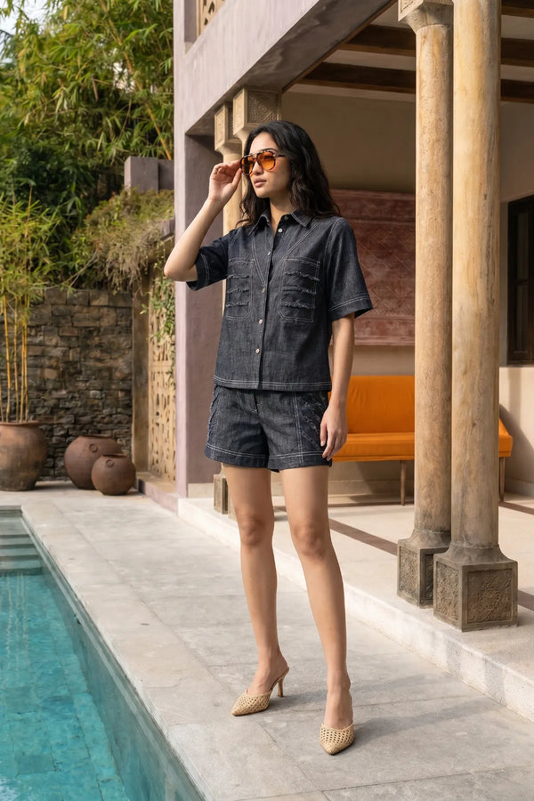 Azure Stitch Denim Co-ord