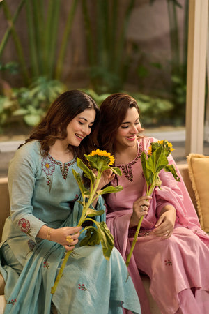 Sky Blossom Floral Suit Set