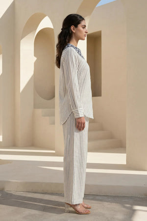 Ivory Linea Embroidered Co-ord Set