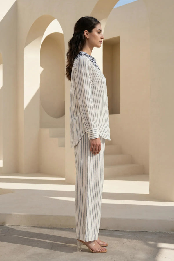 Ivory Linea Embroidered Co-ord Set