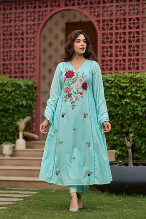 Sky Floral Suit Set