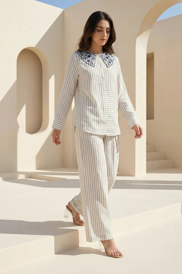 Ivory Linea Embroidered Co-ord Set