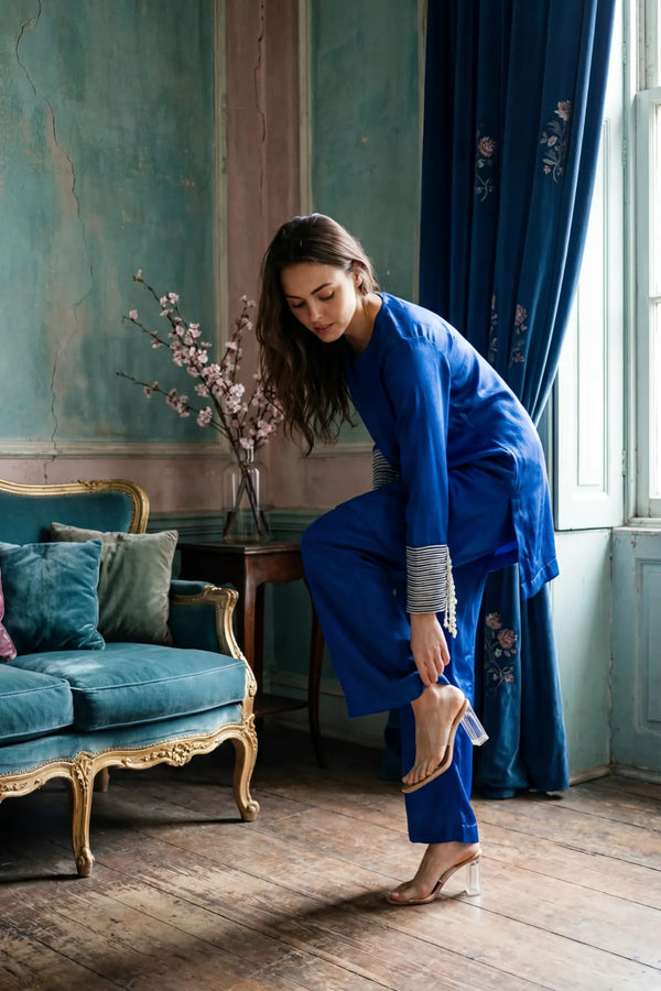 Blue Heirloom Silk Set
