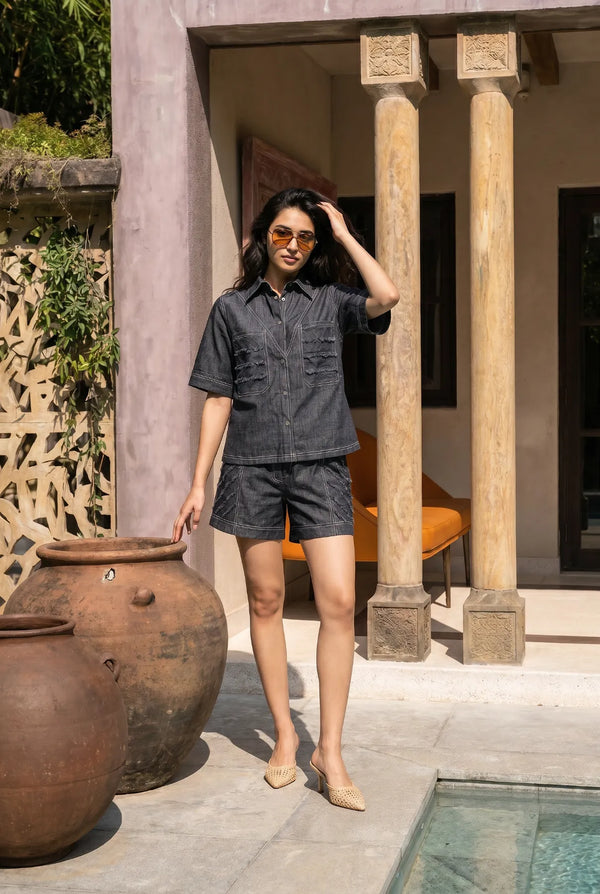 Azure Stitch Denim Co-ord