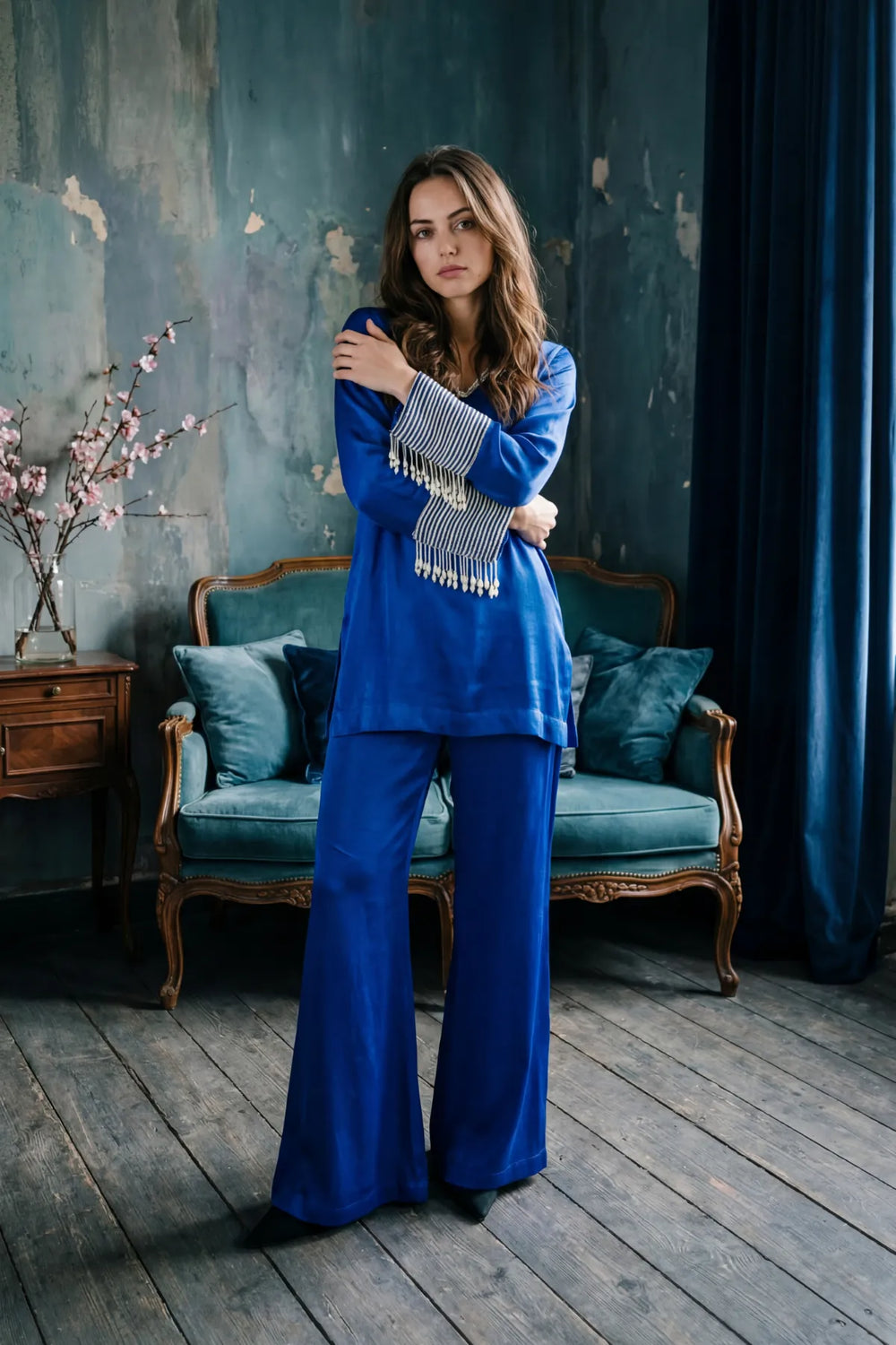 Blue Heirloom Silk Set