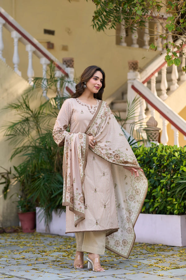 Ivory Muse Cotton Suit Set