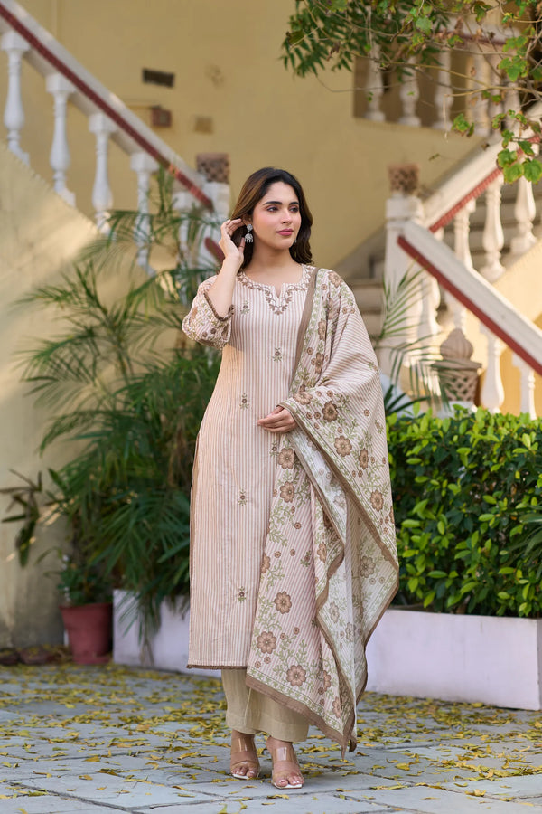 Ivory Muse Cotton Suit Set