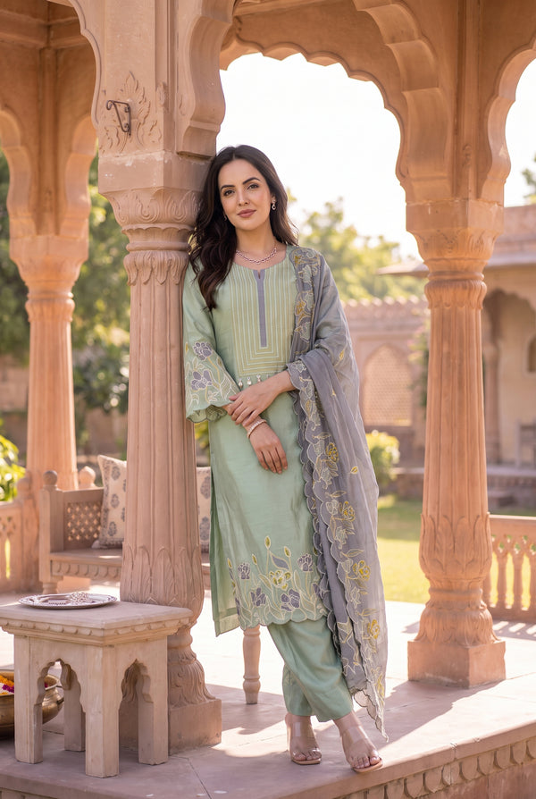 Mint Grey Suit Set