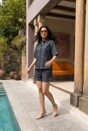 Azure Stitch Denim Co-ord
