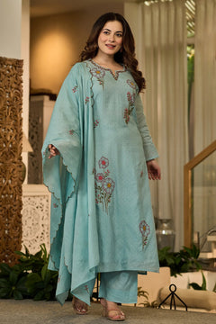 Sky Blossom Floral Suit Set