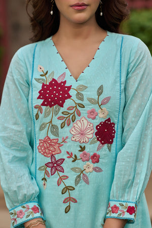 Sky Floral Suit Set