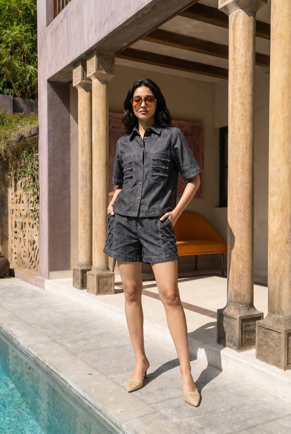 Azure Stitch Denim Co-ord