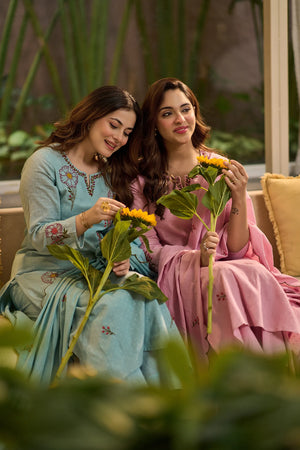 Sky Blossom Floral Suit Set
