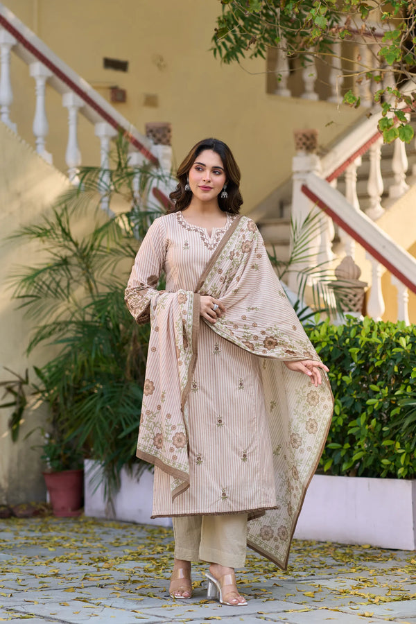 Ivory Muse Cotton Suit Set