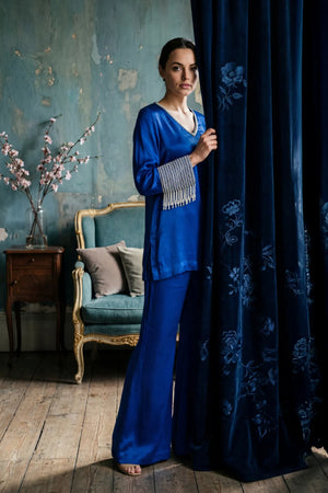 Blue Heirloom Silk Set