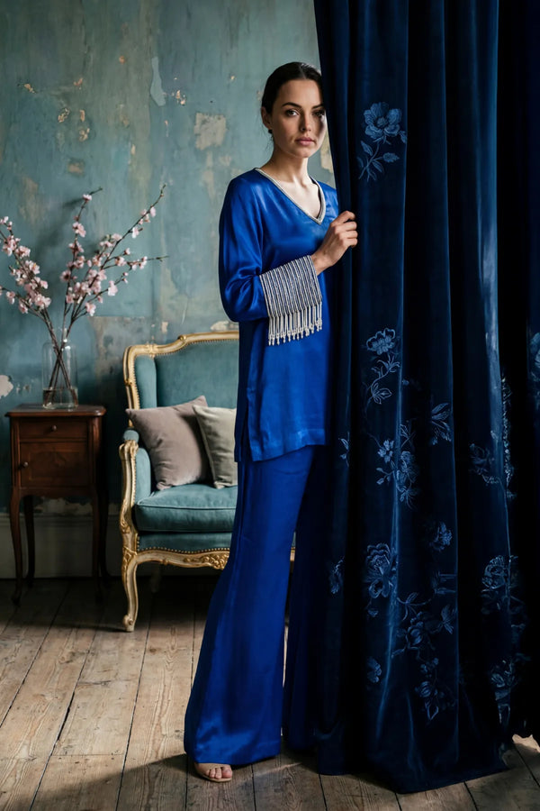 Blue Heirloom Silk Set